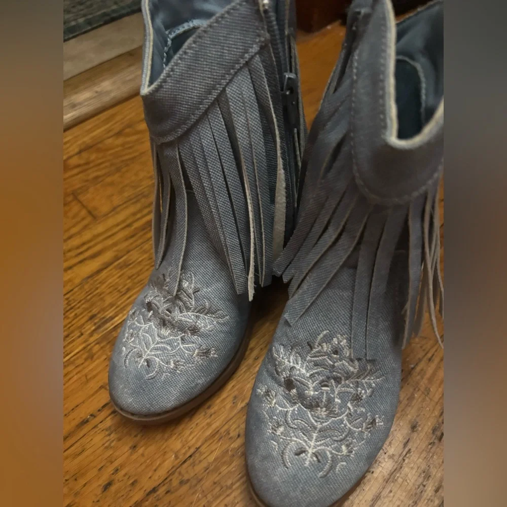 Girls Boot Lot Size 11/12 – Fringe Ankle Boots + Metallic Western Boots